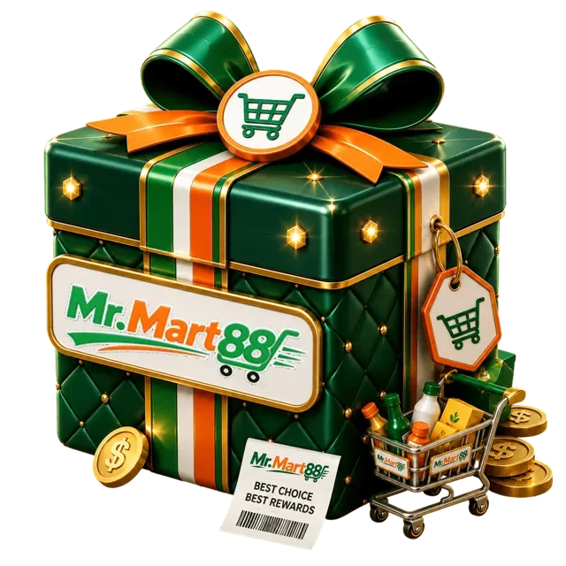 Ilustrasi kotak hadiah cabutan bertuah MrMart88